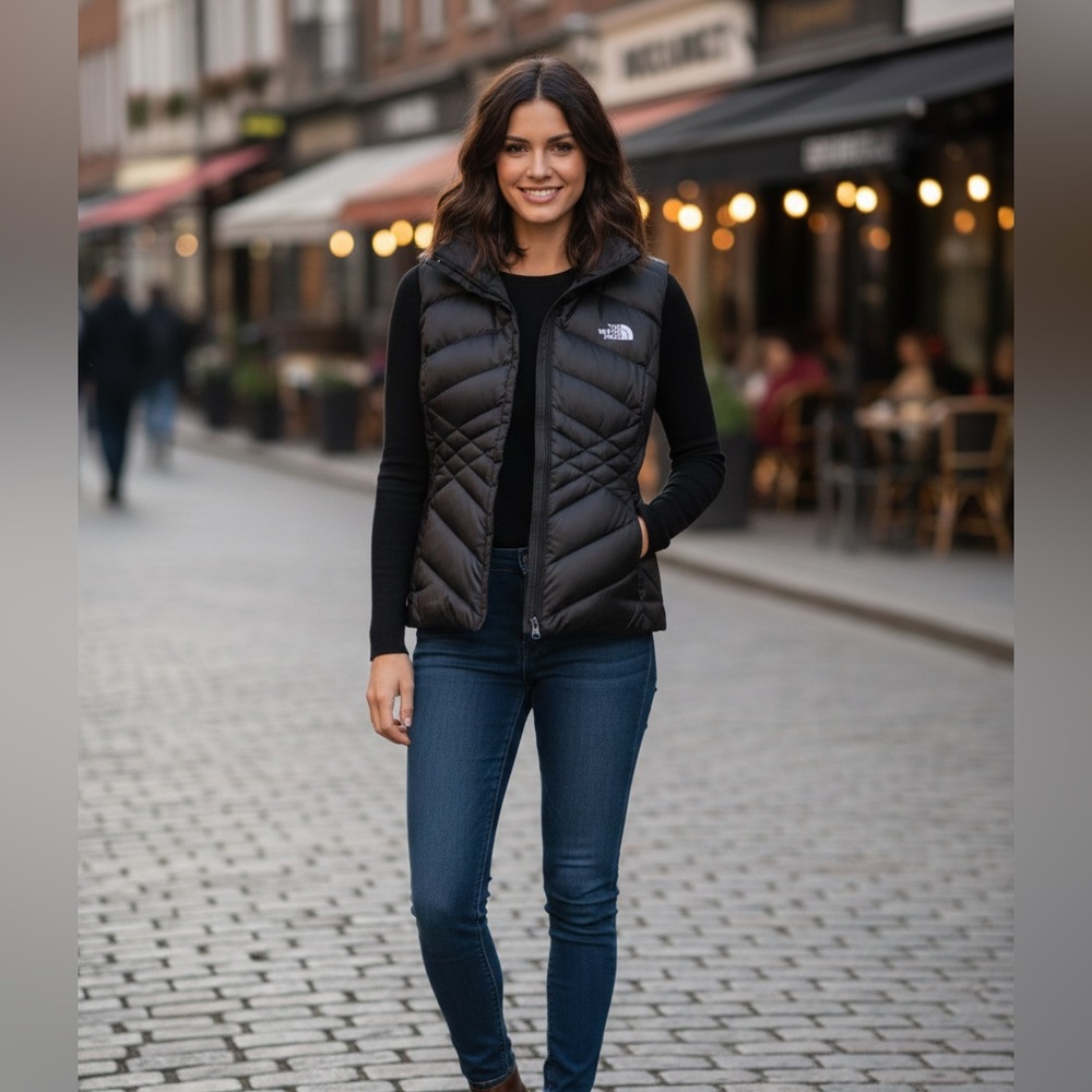 The North Face Shiny Womens M Black Quilted Vest